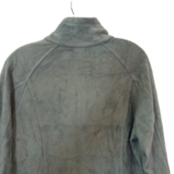 Columbia Women’s Fleece Jacket Size Large Green Fuzzy Full Zip Pockets EUC - Picture 10 of 14